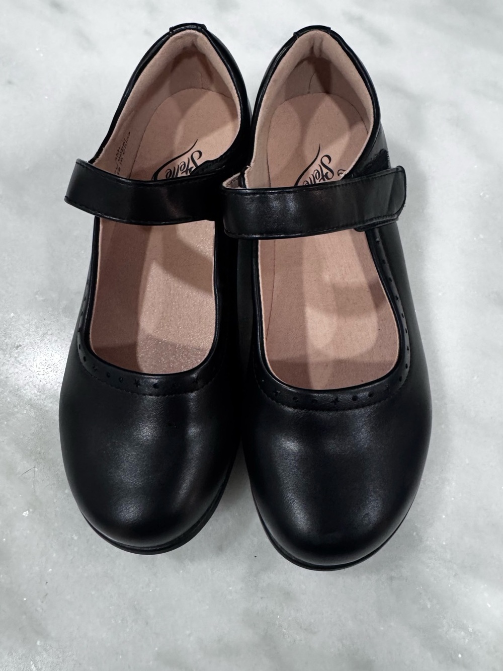 Stelle Girls Black Mary Jane Flats School Uniform Shoes Size 3